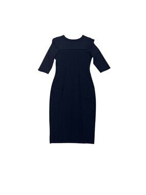 Lululemon Black Midi Sheath Dress With 3/4 Sleeves Womens Fitted Design